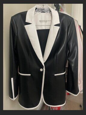Alice + Olivia- Breann Vegan Leather Blazer
